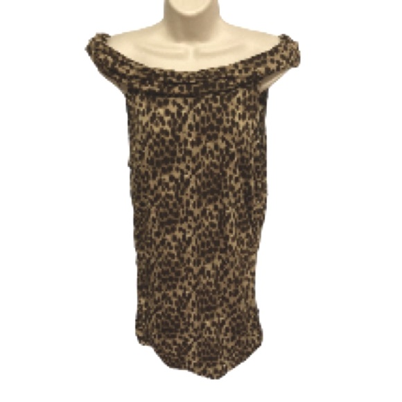 MICHAEL Michael Kors Cheetah Drapey Slinky Sleeveless Over Shoulder Tunic XL - Picture 5 of 15